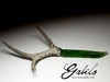Knife from apple jade and deer antler