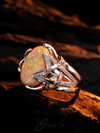 Opal and Diamonds white gold ring