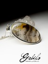 Large pendant with moss agate in silver
