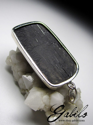 Schorl Black Tourmaline Silver Pendant