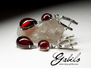 Earrings with Hessonite in silver