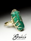 Large emerald gold ring