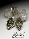 Earrings with pyrite in silver