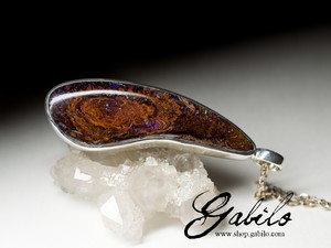 Boulder koroit opal silver pendant