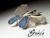 Silver earrings with opal doublet