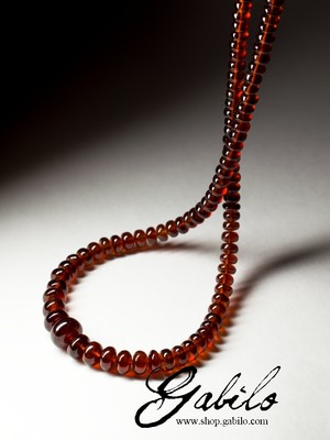 Big Hessonite Beaded Necklace
