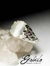 Moonstone silver ring with chatoyant effect 
