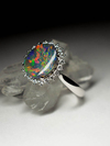 Black Opal and Diamonds Gold Ring