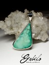 Silver pendant with green turquoise