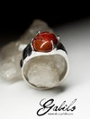 Silver ring with red jasper