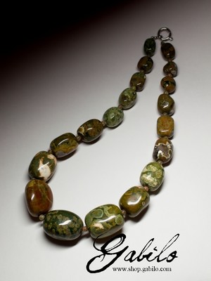 Large beads from ocean jasper