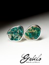 Silver earrings pouches with dioptase