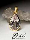 Silver pendant with kunzite in gilding