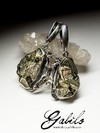 Silver earrings with pyrite