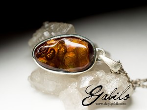 Fire Agate Silver Necklace