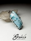 Silver pendant with larimar