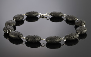 Beads made of volcanic lava