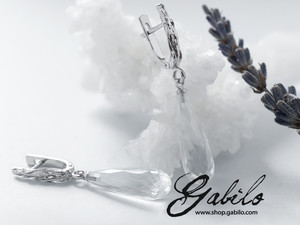 Briolette Cut Rock Crystal Silver Earrings
