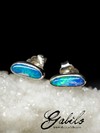Silver earrings pouches with doublet opal