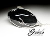 Large silver pendant with black jade