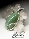 Silver pendant with jade 