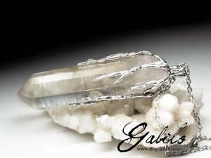 Silver pendant with rhinestone
