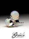 Silver earrings pouches with Ethiopian opal