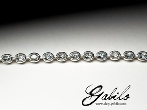 Aquamarine silver bracelet with gem report MSU