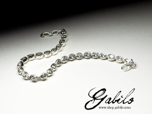 Aquamarine silver bracelet with gem report MSU