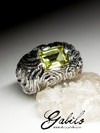 Silver ring with lemon quartz