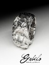 Massive Rock Crystal Silver Ring with gem report MSU