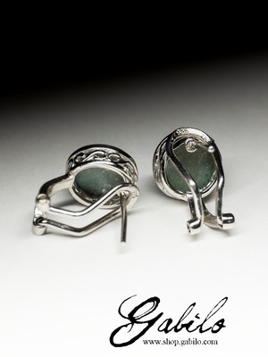 Silver Earrings with Labrador