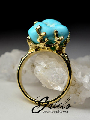 Turquoise gold ring