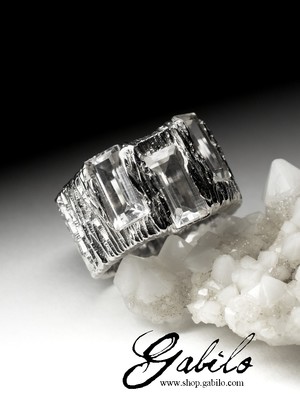 Big Rock Crystal Silver Ring with gem report MSU