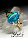 Triplet opal gold ring 