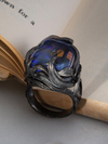 The Way of Water - Silver ring with dark Neon Electric Opal