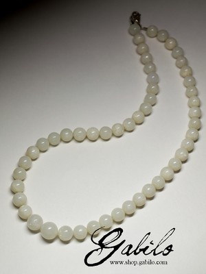 Beads of white jade