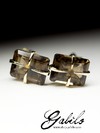 Gold earrings with smokу quartz