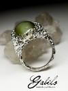 Silver ring with jade with certificate