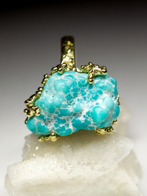 Turquoise Gold Ring with Gem Report MSU