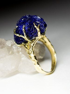 Azurite Gold Ring