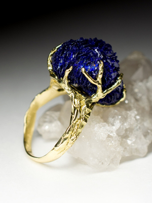 Azurite Gold Ring