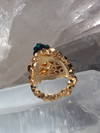 Dioptase crystals gold ring 