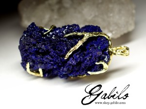 Azurite gold Necklace 