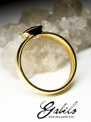 Amethyst Gold Ring with gem report MSU