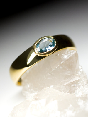Aquamarine Gold Ring with jewellery report MSU