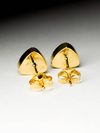 Rubellite gold stud earrings