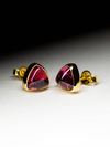 Rubellite gold stud earrings