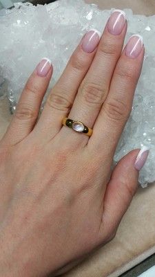 Moonstone Adularia gold ring