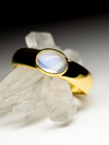 Moonstone Adularia gold ring